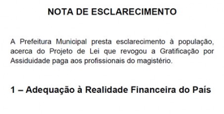 NOTA DE ESCLARECIMENTO