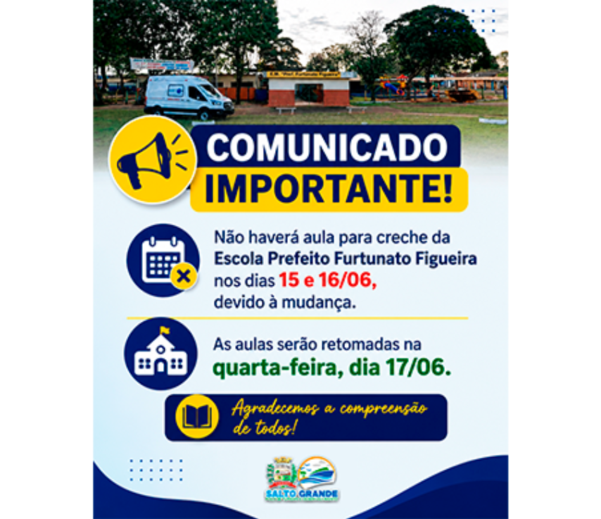ATENÇÃO, PAIS E RESPONSÁVEIS