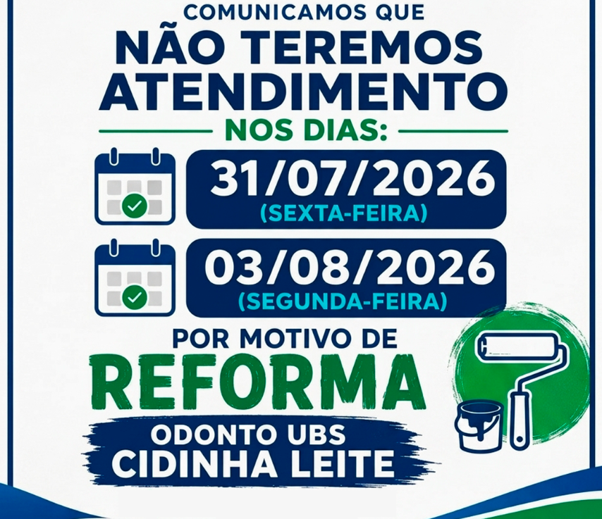 COMUNICADO IMPORTANTE ODONTO UBS CIDINHA LEITE