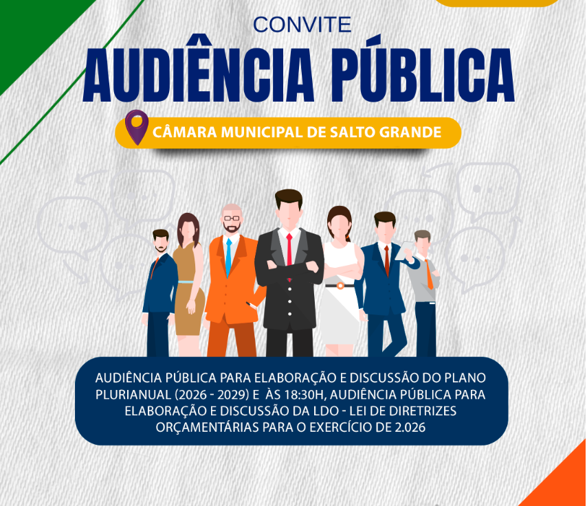 Convite para Audiência Pública em Salto Grande