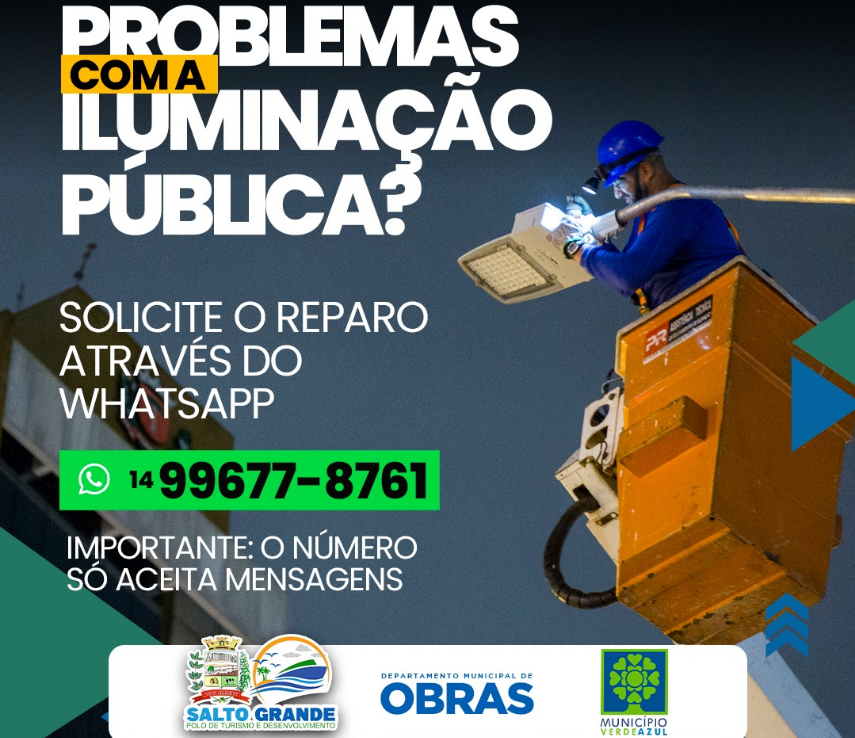 Iluminação Pública atenderá solicitações via whatsapp...
