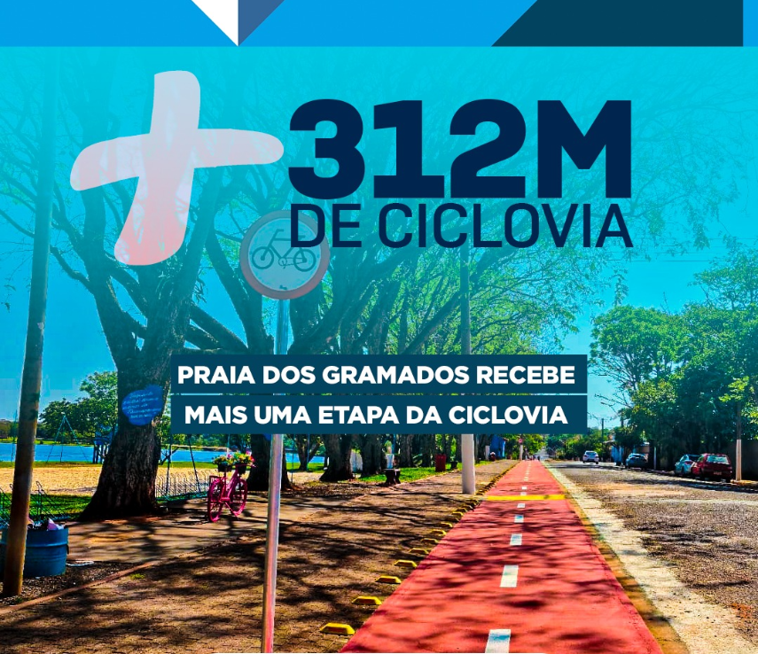 Prefeitura de Salto Grande constroi mais uma etapa da ciclovia na Praia do Gramado