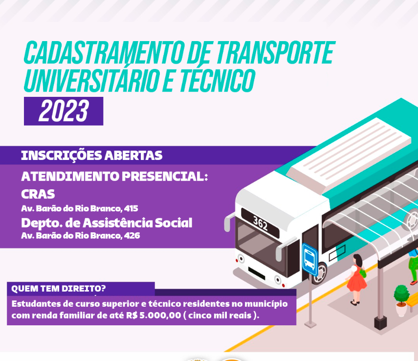 Prefeitura de Salto Grande inicia cadastramento para Transporte Universitário e Técnico do município