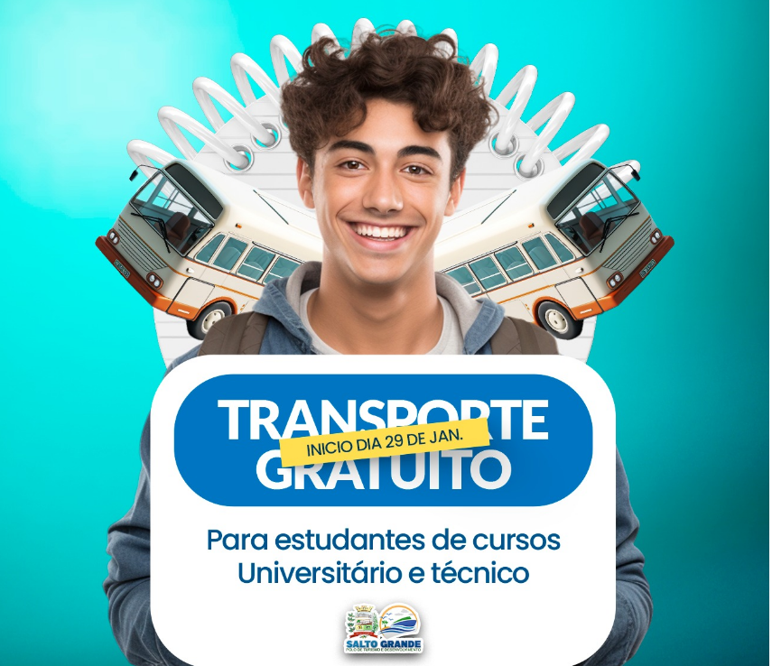 Prefeitura de Salto Grande inicia o Transporte para os cursos Universitário e Técnico.
