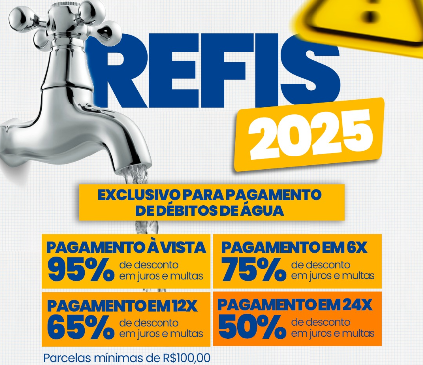 REFIS 2025 – Exclusivo para débitos de água